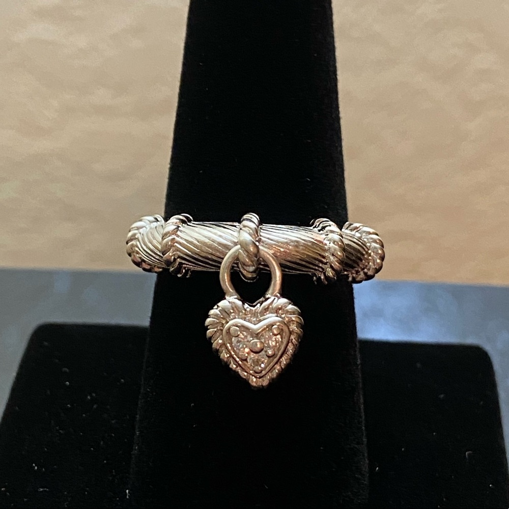 Judith Ripka Heart charm ring